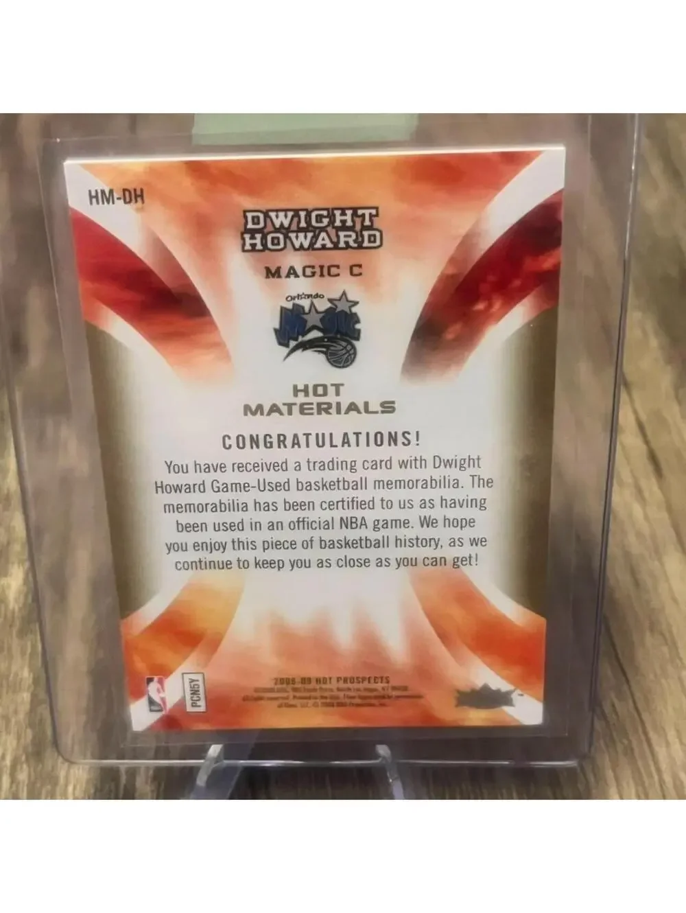 Dwight Howard 2008-09 Hot Prospects Hot Materials HM-DH Game-Used Jersey Magic